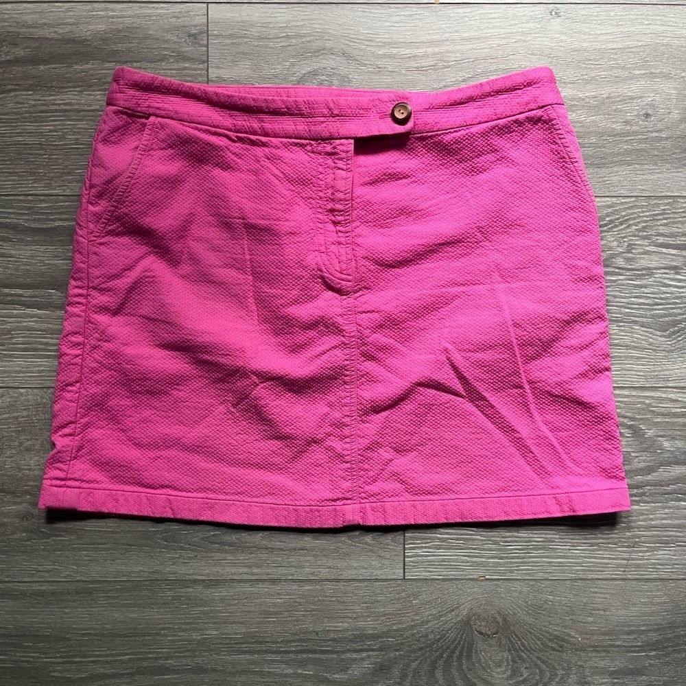 Vanessa Virginia Anthropologie Pink Fushia 100% Cotton Mini Skirt Size 12 Summer